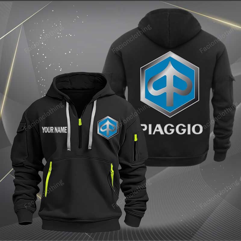 Sportswearmerch Piaggio Motorcycles Personalized Half Zip Hoodie For Fan