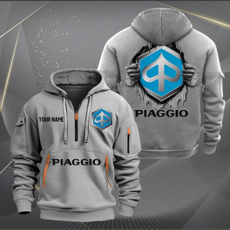 Sportswearmerch Piaggio Motorcycles Personalized Half Zip Hoodie For Fan