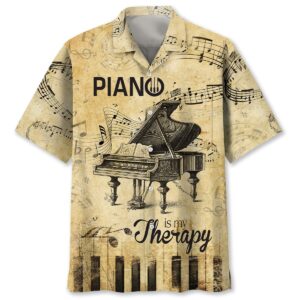 Sportswearmerch Piano Is My Therapy Hawaiian Shirt Pocket For Fan