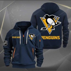 Sportswearmerch Pittsburgh Penguins NHL Half Zip Hoodie For Fan