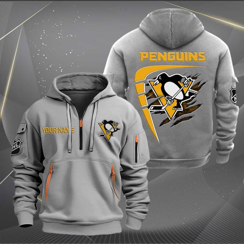 Sportswearmerch Pittsburgh Penguins NHL Personalized Half Zip Hoodie For Fan