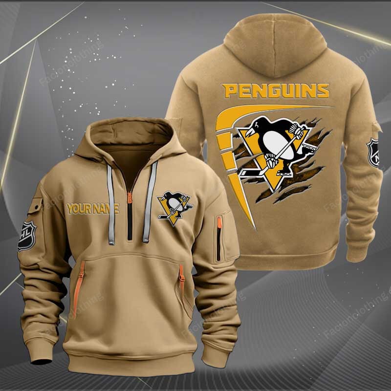 Sportswearmerch Pittsburgh Penguins NHL Personalized Half Zip Hoodie For Fan