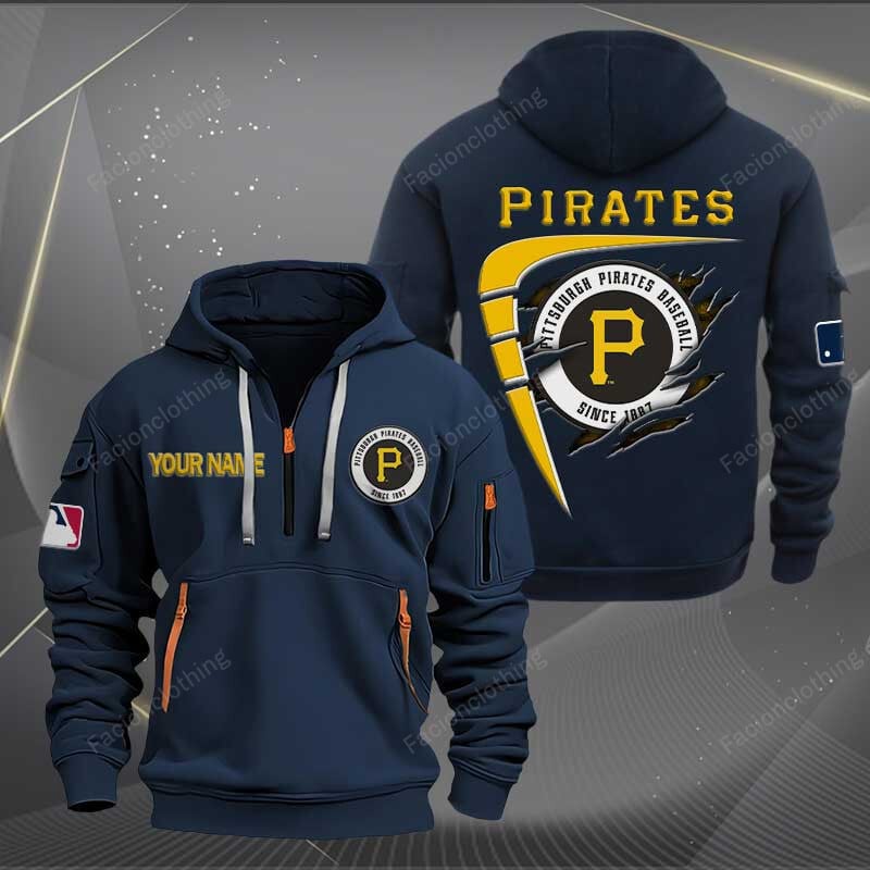 Sportswearmerch Pittsburgh Pirates MLB Personalized Half Zip Hoodie For Fan