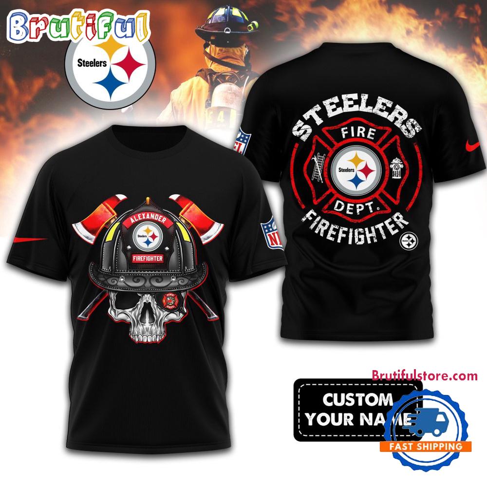 Sportswearmerch Pittsburgh Steelers NFL Football Team Fire Fighter T-Shirt For Fan