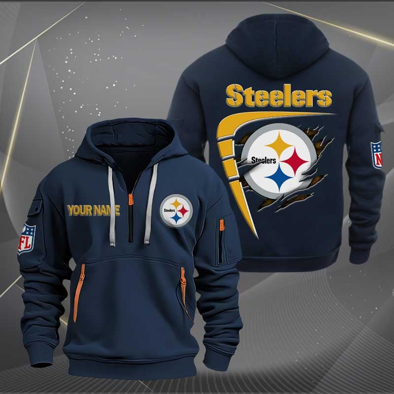 Sportswearmerch Pittsburgh Steelers NFL Personalized Half Zip Hoodie For Fan