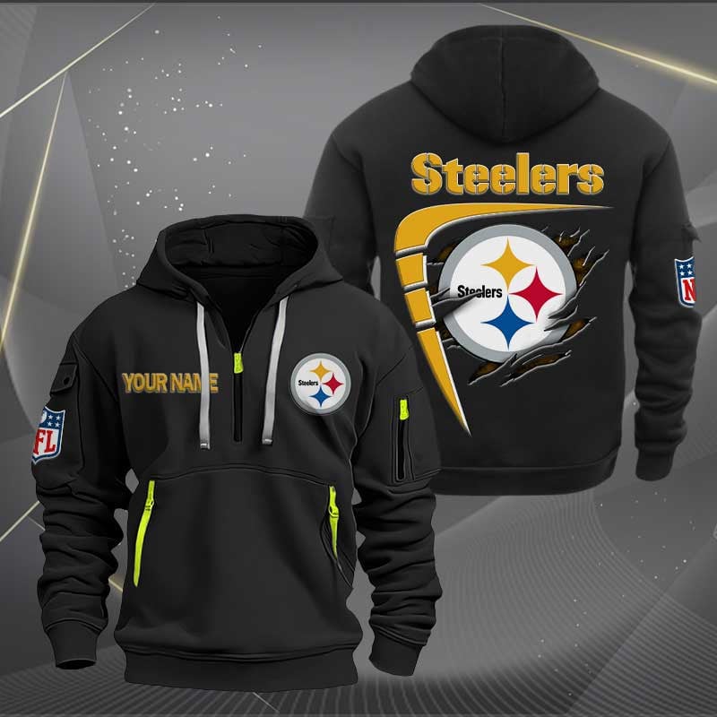Sportswearmerch Pittsburgh Steelers NFL Personalized Half Zip Hoodie For Fan