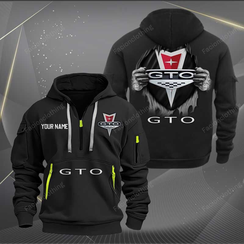 Sportswearmerch Pontiac GTO Car Personalized Half Zip Hoodie For Fan