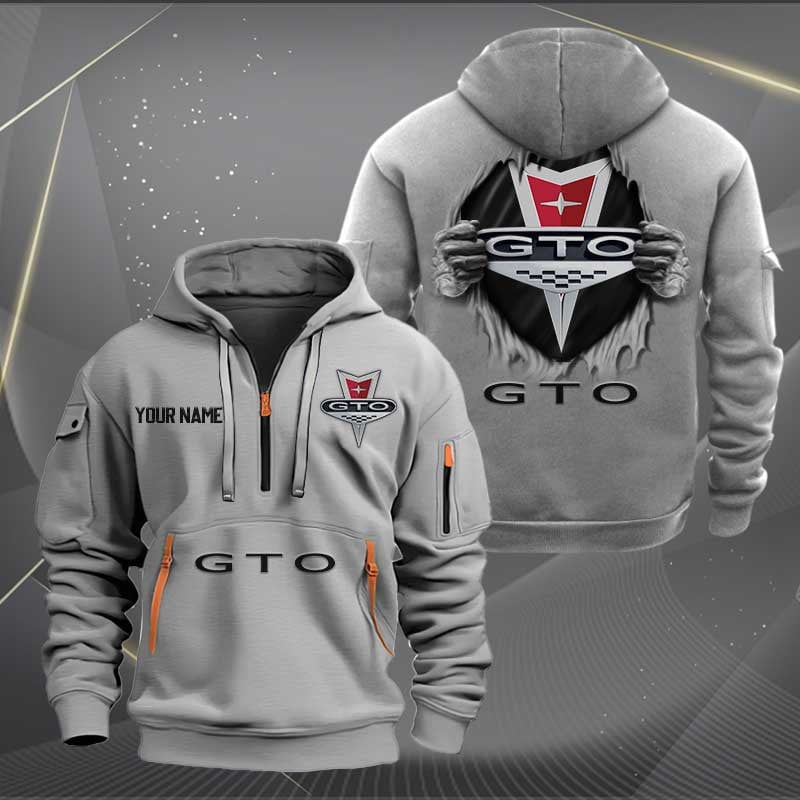 Sportswearmerch Pontiac GTO Car Personalized Half Zip Hoodie For Fan