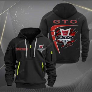 Sportswearmerch Pontiac GTO Car Personalized Half Zip Hoodie For Fan
