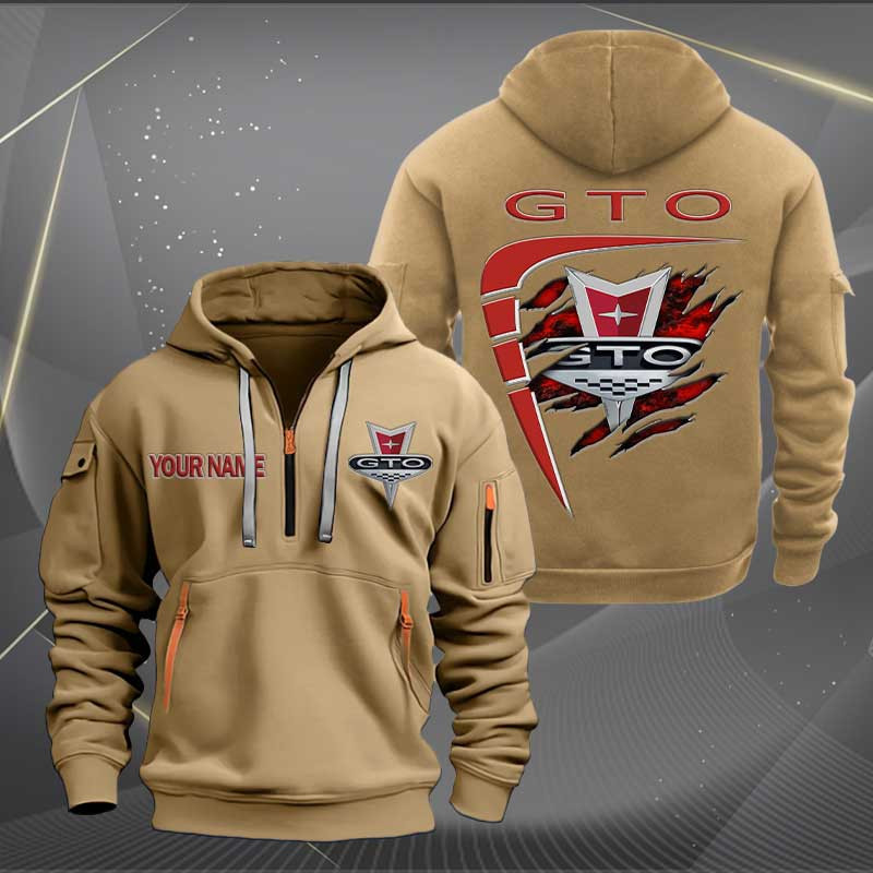 Sportswearmerch Pontiac GTO Car Personalized Half Zip Hoodie For Fan
