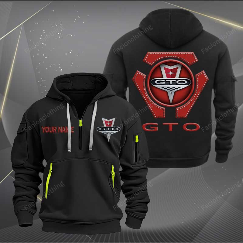 Sportswearmerch Pontiac GTO Car Personalized Half Zip Hoodie For Fan