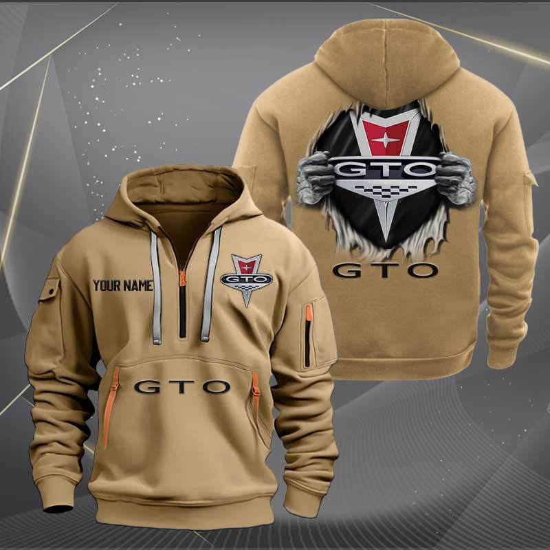 Sportswearmerch Pontiac GTO Car Personalized Half Zip Hoodie For Fan