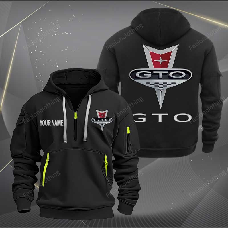 Sportswearmerch Pontiac GTO Car Personalized Half Zip Hoodie For Fan