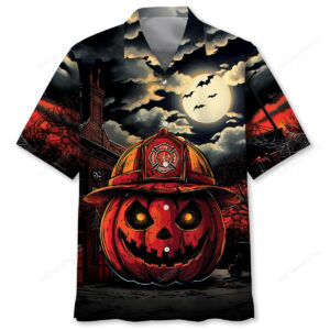 Sportswearmerch Pumpkin Firefighter Hawaiian Shirt For Fan