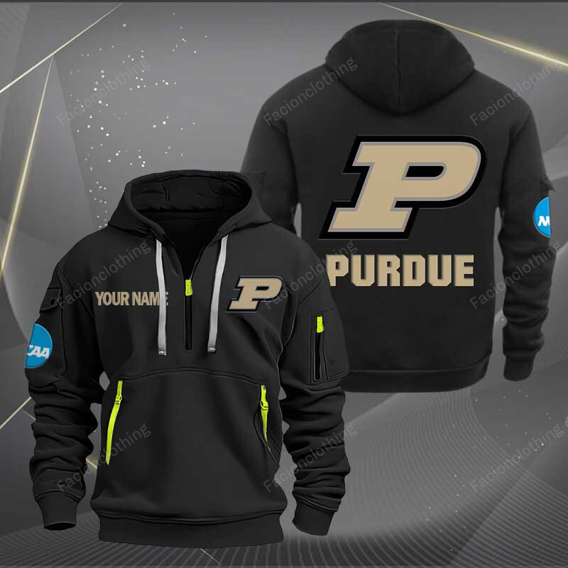 Sportswearmerch Purdue Boilermakers NCAA Personalized Half Zip Hoodie For Fan