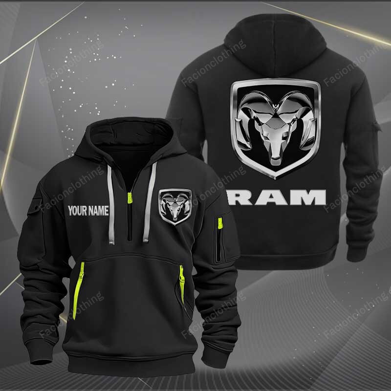 Sportswearmerch Ram Truck Car Personalized Half Zip Hoodie For Fan