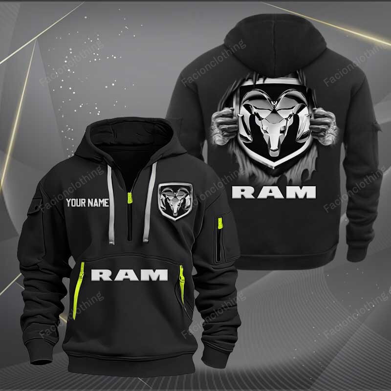 Sportswearmerch Ram truck Car Personalized Half Zip Hoodie For Fan