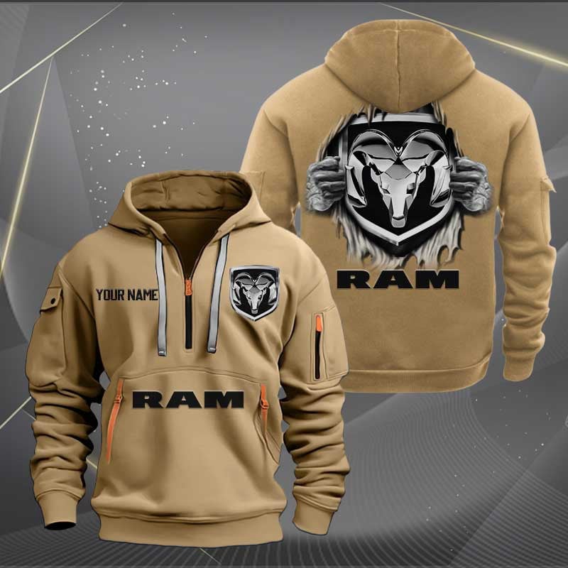 Sportswearmerch Ram Truck Car Personalized Half Zip Hoodie For Fan