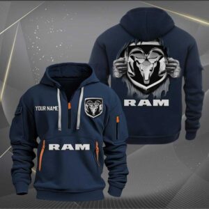 Sportswearmerch Ram Truck Car Personalized Half Zip Hoodie For Fan