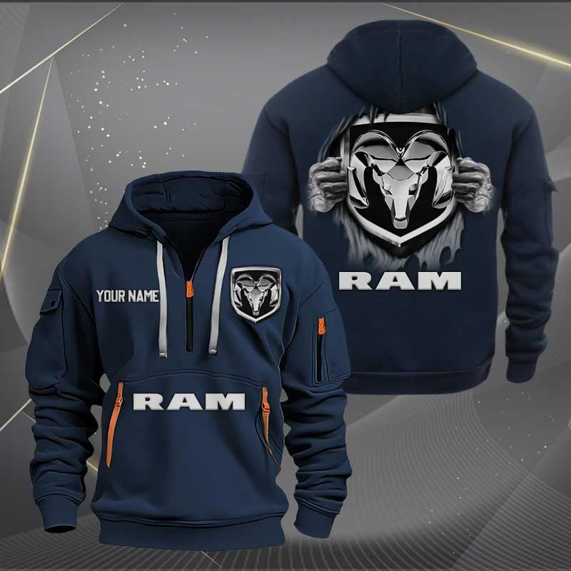 Sportswearmerch Ram Truck Car Personalized Half Zip Hoodie For Fan