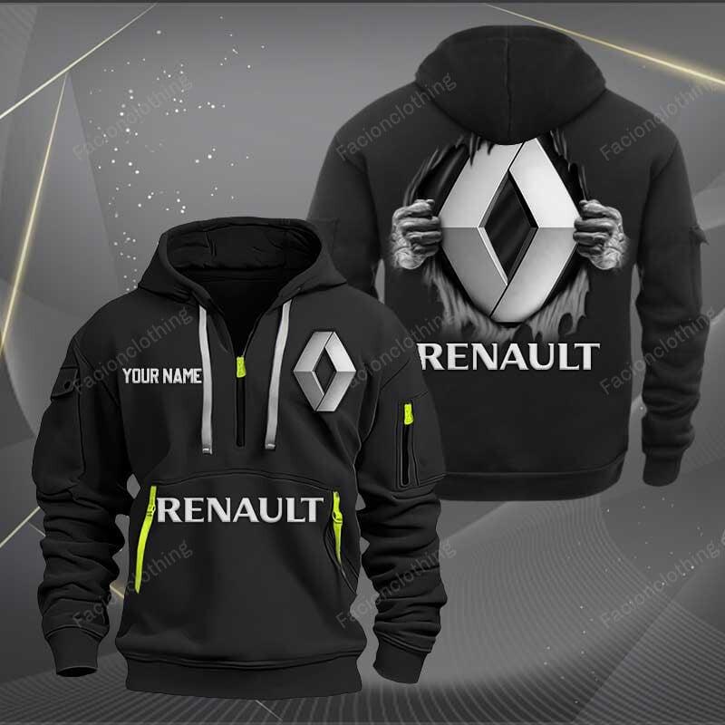 Sportswearmerch Renault Car Personalized Half Zip Hoodie For Fan