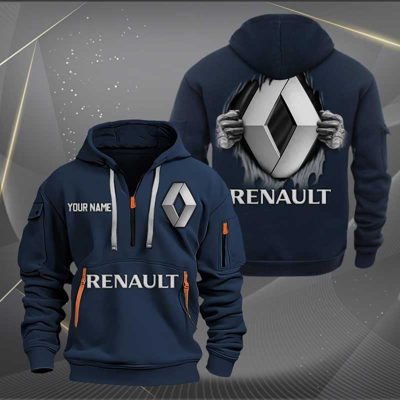 Sportswearmerch Renault Car Personalized Half Zip Hoodie For Fan