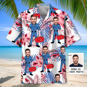 Sportswearmerch Repair Man Custom Face Hawaiian Shirt For Fan