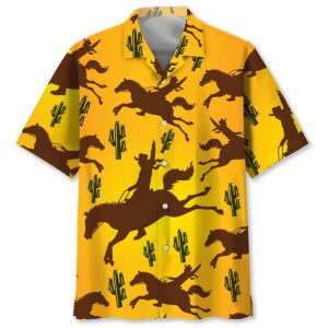 Sportswearmerch Rider Bucking Bronco Hawaiian Shirt For Fan
