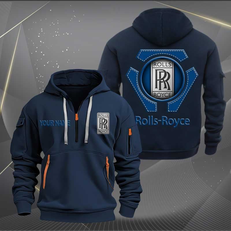 Sportswearmerch Rolls Royce Car Personalized Half Zip Hoodie For Fan