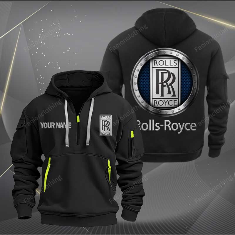 Sportswearmerch Rolls Royce Car Personalized Half Zip Hoodie For Fan