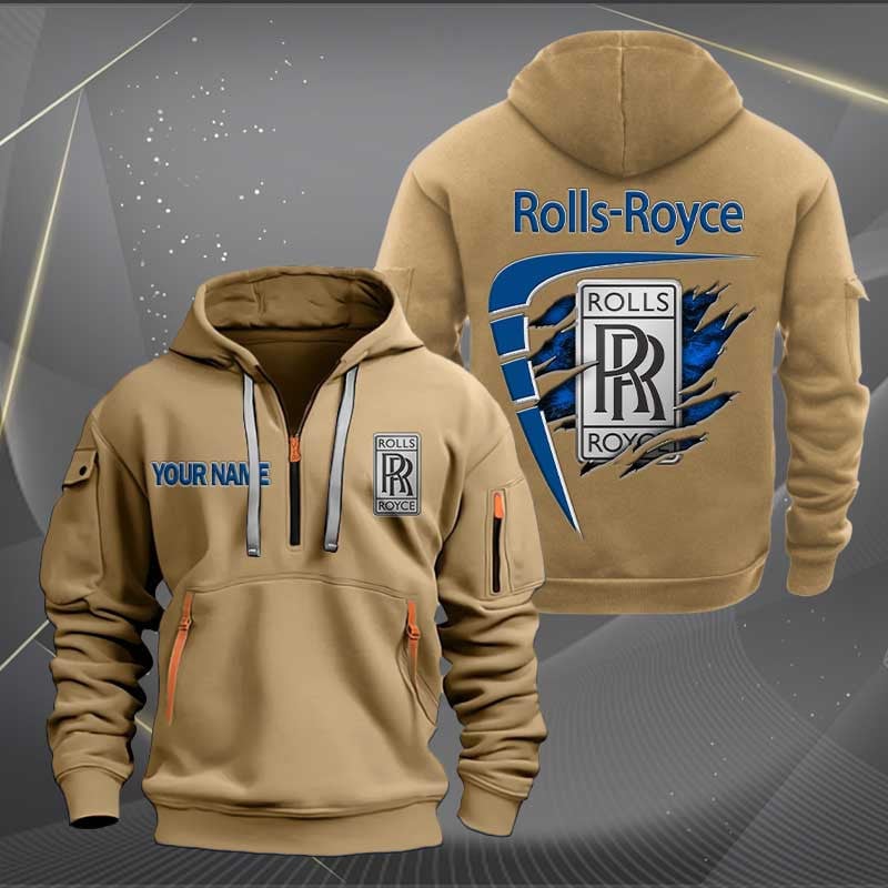 Sportswearmerch Rolls Royce Car Personalized Half Zip Hoodie For Fan