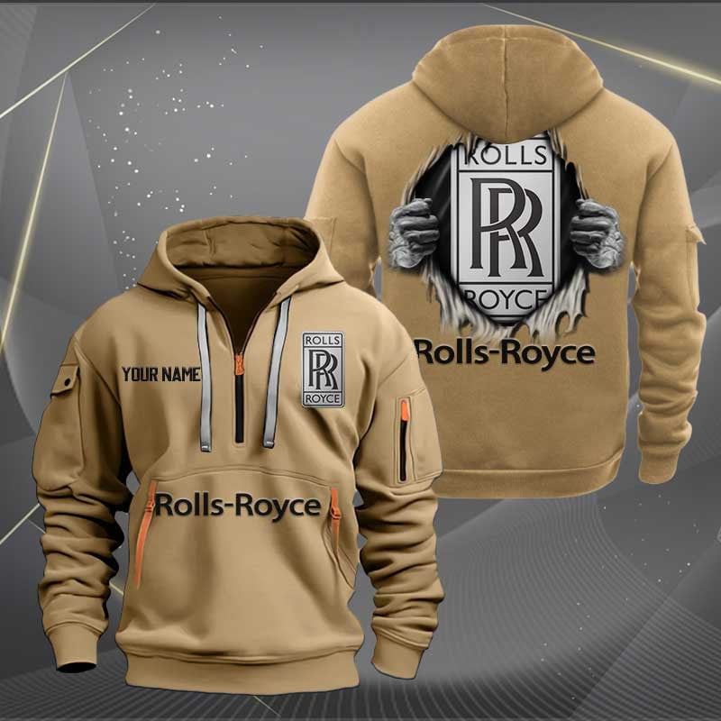 Sportswearmerch Rolls Royce Car Personalized Half Zip Hoodie For Fan