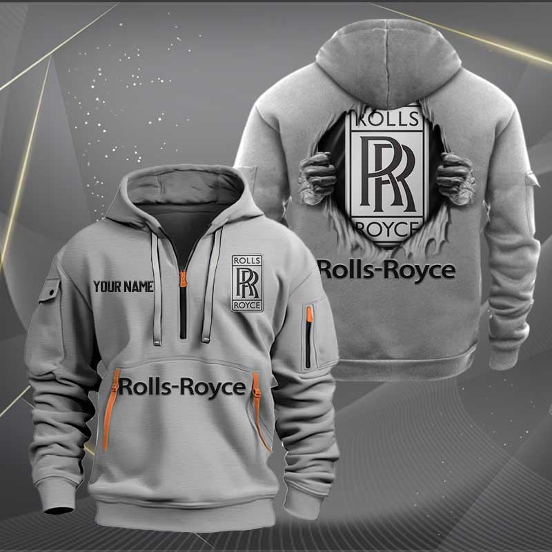 Sportswearmerch Rolls Royce Car Personalized Half Zip Hoodie For Fan