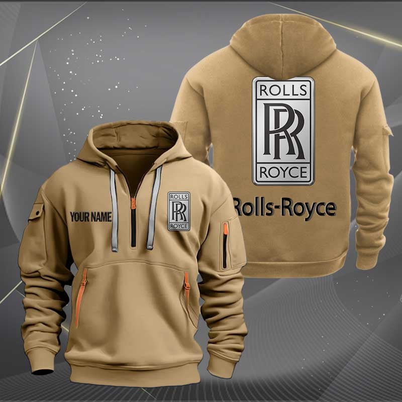 Sportswearmerch Rolls Royce Car Personalized Half Zip Hoodie For Fan