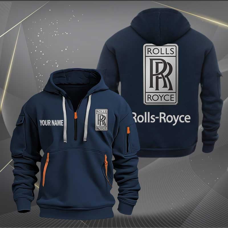 Sportswearmerch Rolls Royce Car Personalized Half Zip Hoodie For Fan