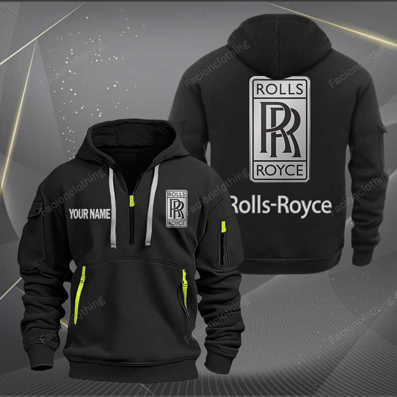 Sportswearmerch Rolls Royce Car Personalized Half Zip Hoodie For Fan