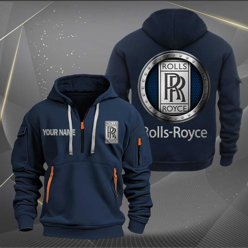 Sportswearmerch Rolls Royce Car Personalized Half Zip Hoodie For Fan