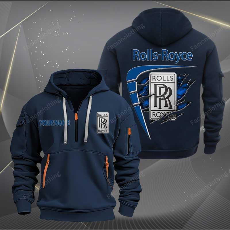 Sportswearmerch Rolls Royce Car Personalized Half Zip Hoodie For Fan