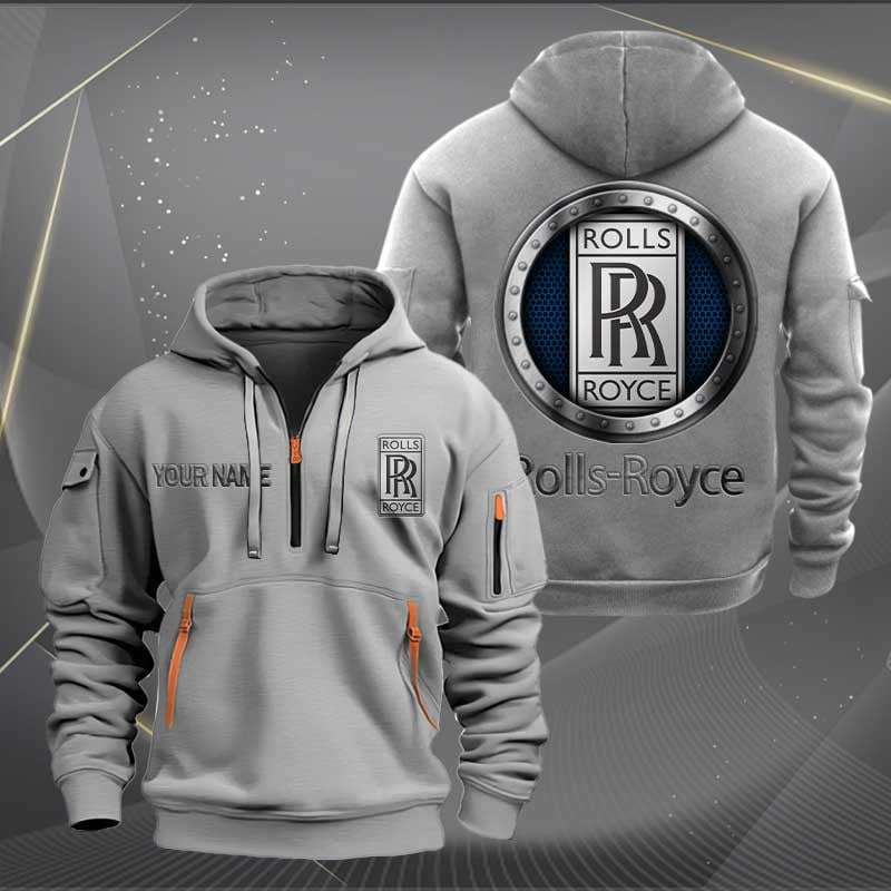 Sportswearmerch Rolls Royce Car Personalized Half Zip Hoodie For Fan
