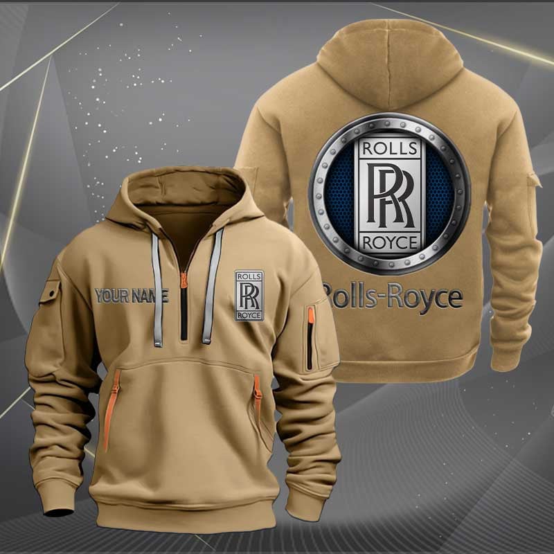 Sportswearmerch Rolls Royce Car Personalized Half Zip Hoodie For Fan
