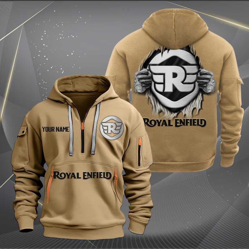 Sportswearmerch Royal Enfield Motorcycles Personalized Half Zip Hoodie For Fan