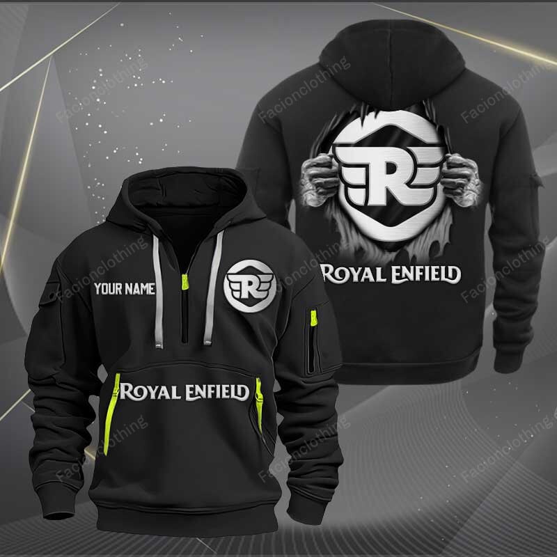 Sportswearmerch Royal Enfield Motorcycles Personalized Half Zip Hoodie For Fan
