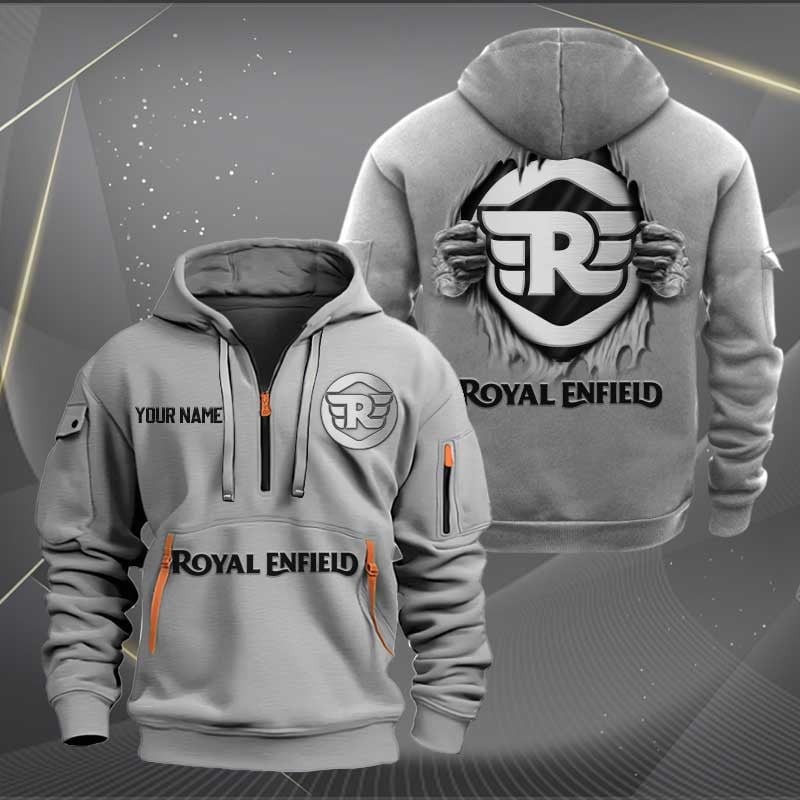 Sportswearmerch Royal Enfield Motorcycles Personalized Half Zip Hoodie For Fan