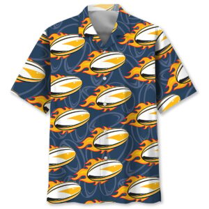 Sportswearmerch Rugby Fire Hawaiian Shirt For Fan