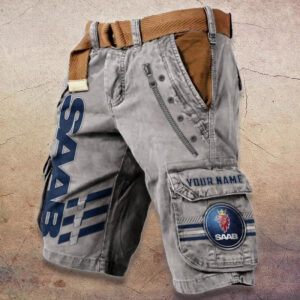 Sportswearmerch Saab Car Denim Shorts For Fan
