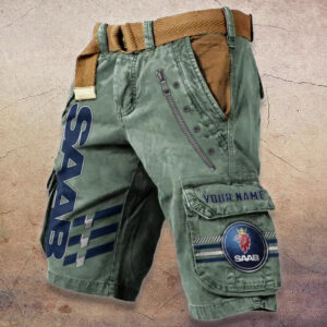 Sportswearmerch Saab Car Denim Shorts For Fan