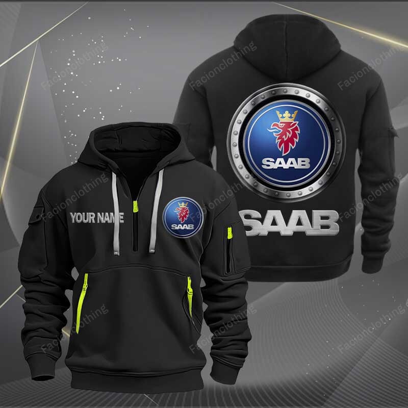 Sportswearmerch Saab Car Personalized Half Zip Hoodie For Fan