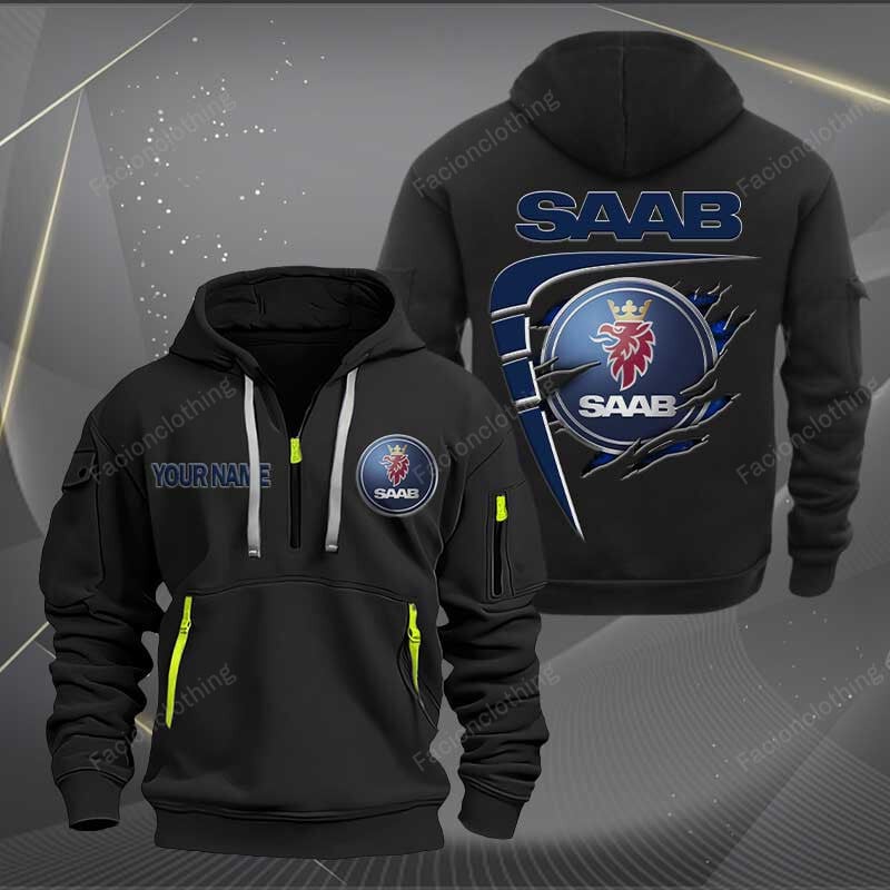Sportswearmerch Saab Car Personalized Half Zip Hoodie For Fan