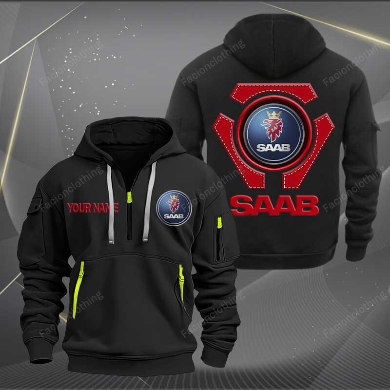 Sportswearmerch Saab Car Personalized Half Zip Hoodie For Fan