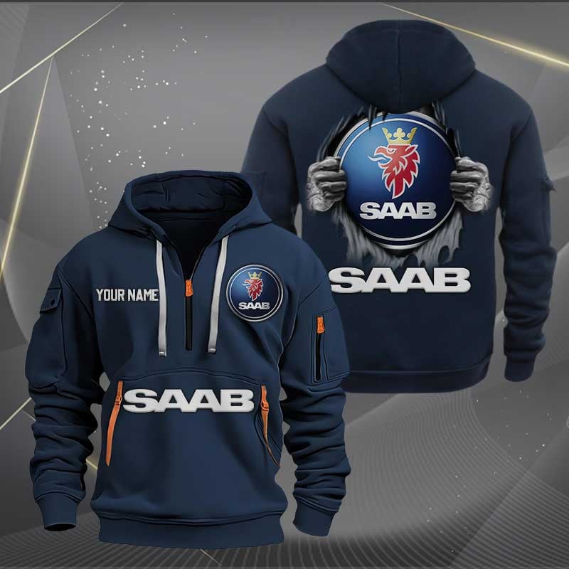 Sportswearmerch Saab Car Personalized Half Zip Hoodie For Fan